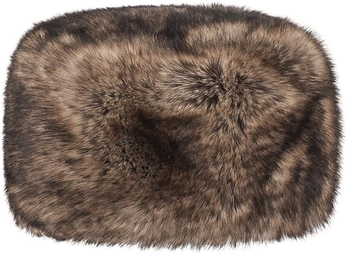 Winter Faux Fur Russian Cossack Hat Fuzzy Trapper Hat Warm Skiing
